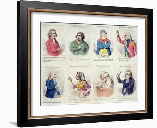 8 Vignettes Depicting Eloquence, Published by Hannah Humphrey in 1795-James Gillray-Framed Giclee Print