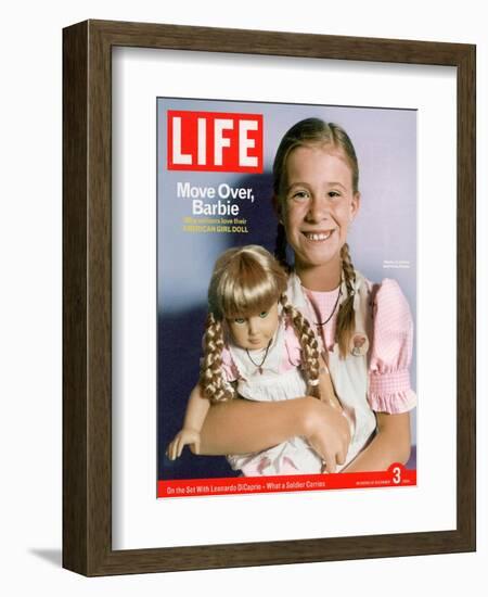 8-year-old Amelia and her American Girl doll Kristen on the cover of LIFE 12-03-2004.-Erin Patrice O'brien-Framed Photographic Print