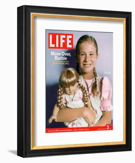 8-year-old Amelia and her American Girl doll Kristen on the cover of LIFE 12-03-2004.-Erin Patrice O'brien-Framed Photographic Print