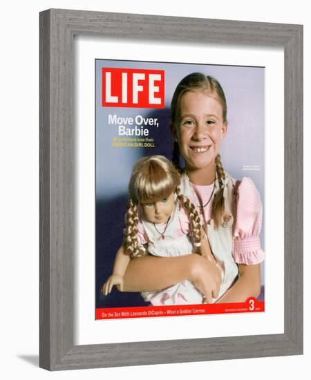 8-year-old Amelia and her American Girl doll Kristen on the cover of LIFE 12-03-2004.-Erin Patrice O'brien-Framed Photographic Print