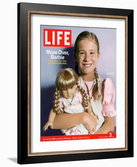 8-year-old Amelia and her American Girl doll Kristen on the cover of LIFE 12-03-2004.-Erin Patrice O'brien-Framed Photographic Print