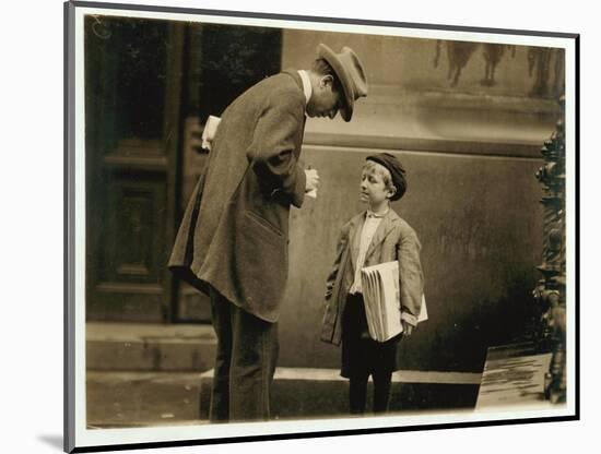 8 Year Old Newsboy Michael Mcnelis-Lewis Wickes Hine-Mounted Photographic Print