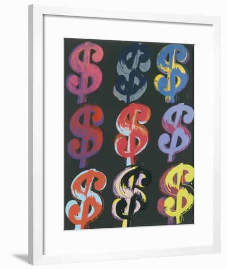$9, 1982 (on black)-Andy Warhol-Framed Art Print