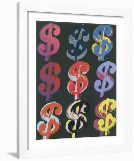 $9, 1982 (on black)-Andy Warhol-Framed Art Print