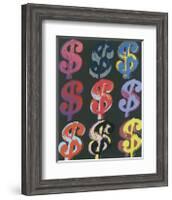 $9, 1982 (on black)-Andy Warhol-Framed Giclee Print