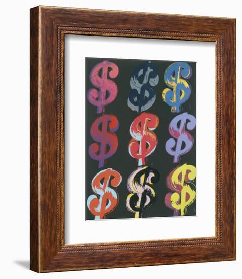 $9, 1982 (on black)-Andy Warhol-Framed Giclee Print