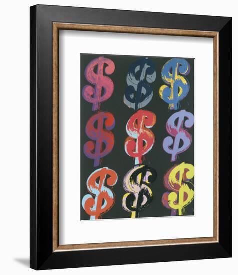 $9, 1982 (on black)-Andy Warhol-Framed Giclee Print