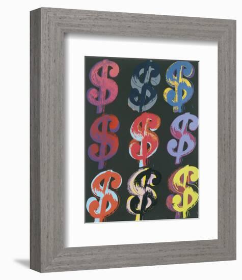 $9, 1982 (on black)-Andy Warhol-Framed Giclee Print