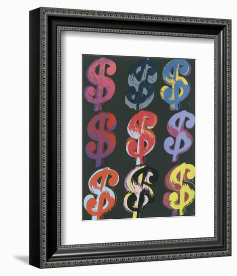 $9, 1982 (on black)-Andy Warhol-Framed Giclee Print