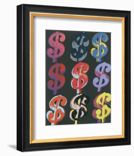 $9, 1982 (on black)-Andy Warhol-Framed Giclee Print