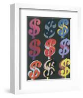 $9, 1982 (on black)-Andy Warhol-Framed Giclee Print