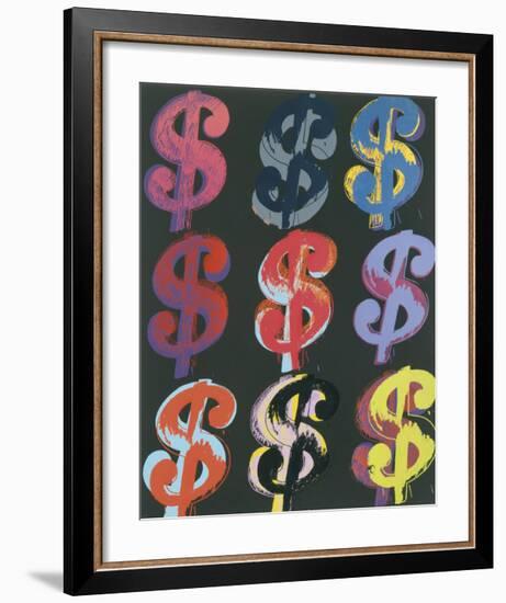 $9, 1982 (on black)-Andy Warhol-Framed Giclee Print