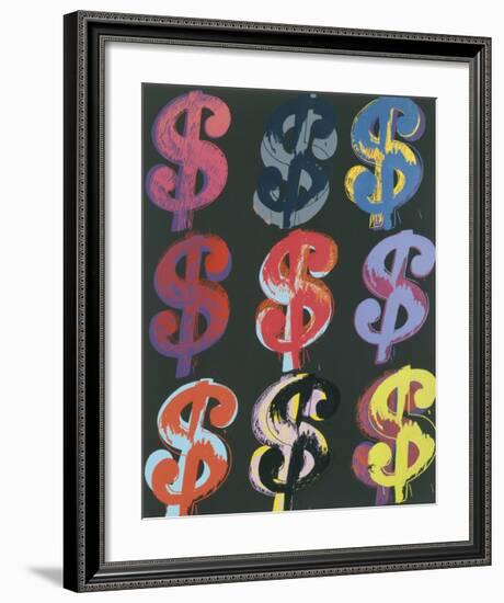 $9, 1982 (on black)-Andy Warhol-Framed Giclee Print