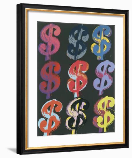 $9, 1982 (on black)-Andy Warhol-Framed Giclee Print