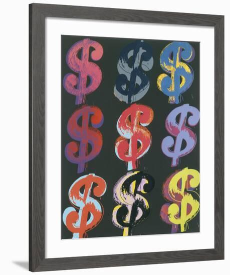 $9, c.1982 (on black)-Andy Warhol-Framed Art Print