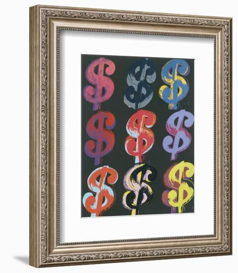 $9, c.1982 (on black)-Andy Warhol-Framed Art Print