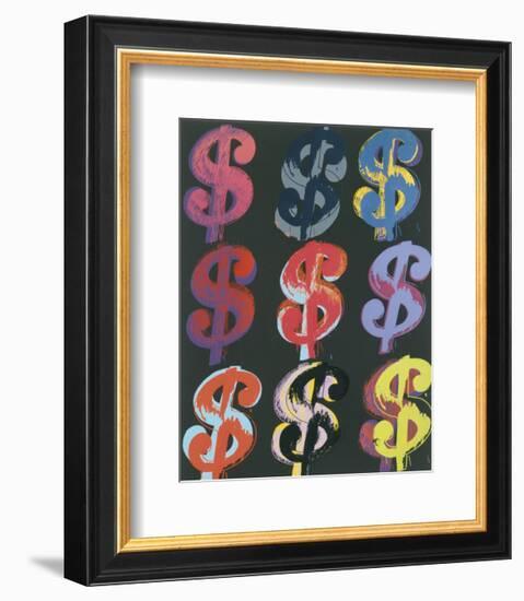 $9, c.1982 (on black)-Andy Warhol-Framed Art Print