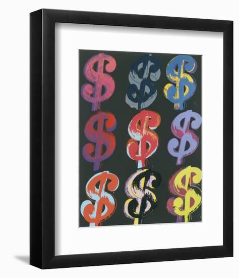 $9, c.1982 (on black)-Andy Warhol-Framed Art Print