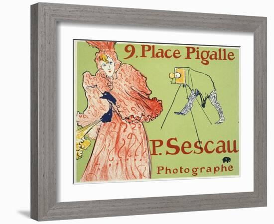9, Place Pigalle, P. Sescau Photographe, 1894-Henri de Toulouse-Lautrec-Framed Giclee Print