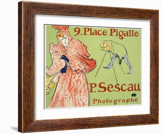 9, Place Pigalle, P. Sescau Photographe, 1894-Henri de Toulouse-Lautrec-Framed Giclee Print