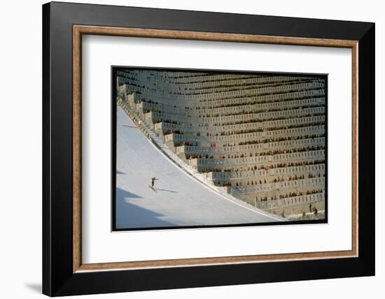 90 Meter Ski Jump During the 1972 Olympics-John Dominis-Framed Photographic Print