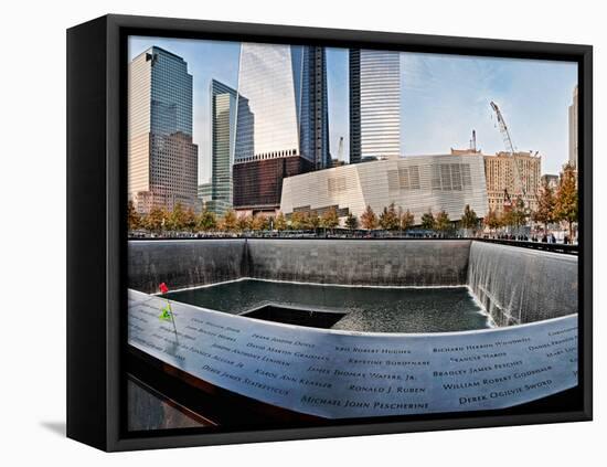 911 Memorial Along Side the South Tower Footprint Memorial, New York City, New York State, USA-null-Framed Premier Image Canvas