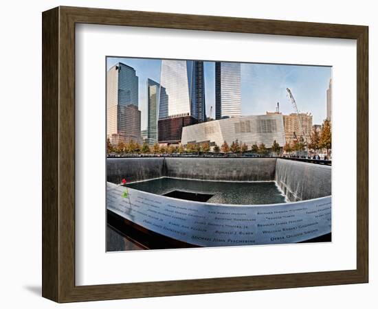 911 Memorial Along Side the South Tower Footprint Memorial, New York City, New York State, USA-null-Framed Photographic Print