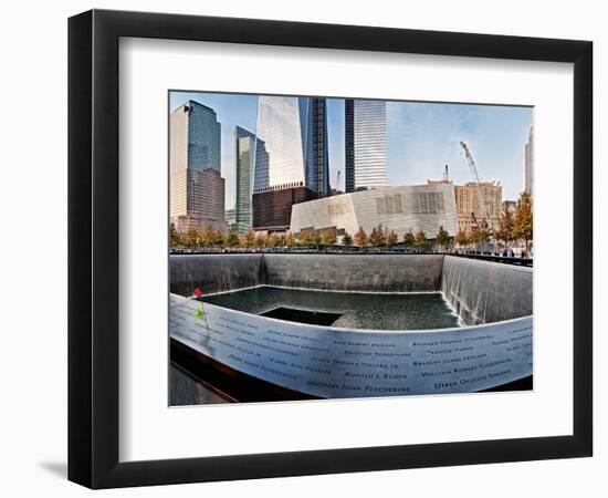 911 Memorial Along Side the South Tower Footprint Memorial, New York City, New York State, USA-null-Framed Photographic Print