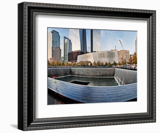 911 Memorial Along Side the South Tower Footprint Memorial, New York City, New York State, USA-null-Framed Photographic Print