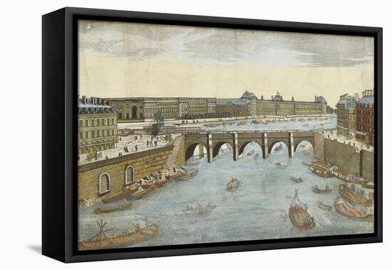 93ème vue du pont neuf, du côté du pont Saint-Michel à Paris-null-Framed Premier Image Canvas