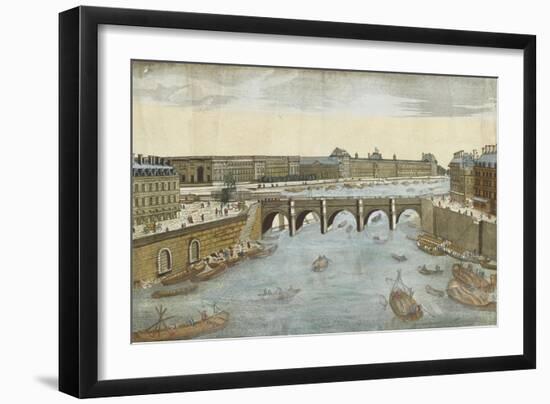 93ème vue du pont neuf, du côté du pont Saint-Michel à Paris-null-Framed Giclee Print