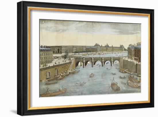 93ème vue du pont neuf, du côté du pont Saint-Michel à Paris-null-Framed Giclee Print