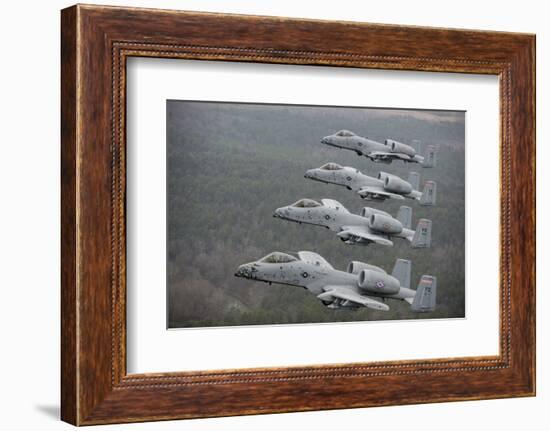 A-10 Thunderbolt Ii's Flying over Razorback Range, Arkansas-Stocktrek Images-Framed Photographic Print