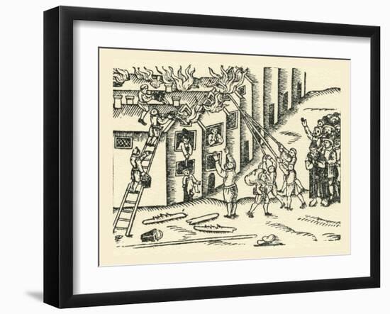 A 16th Century Fire Brigade at Work-null-Framed Giclee Print