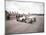 A 1914 and 1937 Grand Prix Mercedes Racing Cars at the Starting Line-null-Mounted Photographic Print