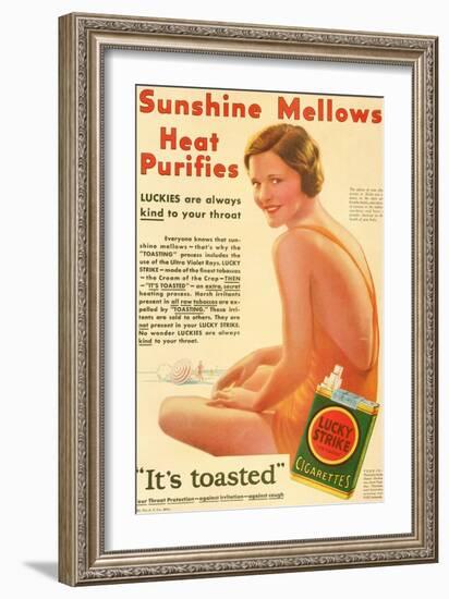 A 1930's Advertisement for Lucky Strike Cigarettes. from the Literary Digest Published 1931-null-Framed Giclee Print