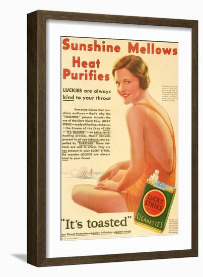 A 1930's Advertisement for Lucky Strike Cigarettes. from the Literary Digest Published 1931-null-Framed Giclee Print