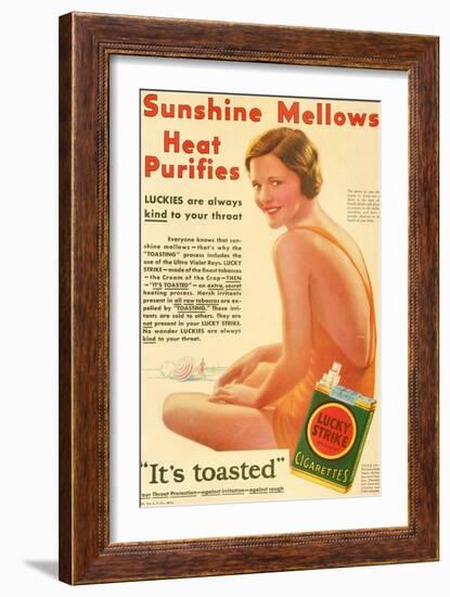 A 1930's Advertisement for Lucky Strike Cigarettes. from the Literary Digest Published 1931-null-Framed Giclee Print