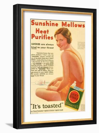 A 1930's Advertisement for Lucky Strike Cigarettes. from the Literary Digest Published 1931-null-Framed Giclee Print