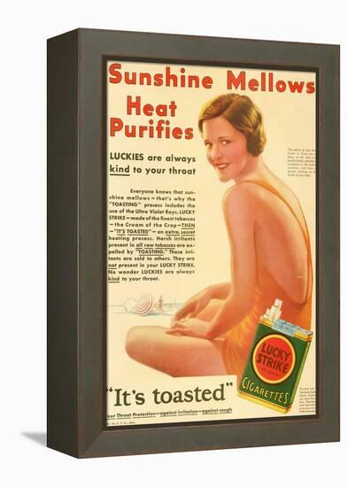 A 1930's Advertisement for Lucky Strike Cigarettes. from the Literary Digest Published 1931-null-Framed Premier Image Canvas