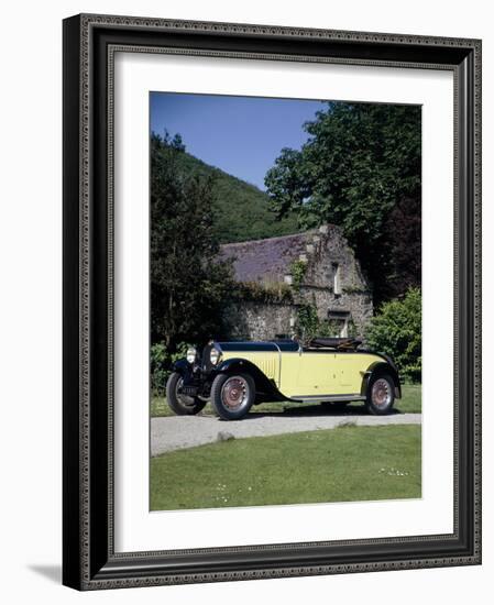 A 1934 Bugatti Type 46 Outside a Cottage-null-Framed Photographic Print