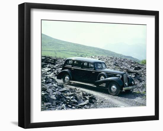 A 1937 Cadillac V16 Sedan, Photographed Among Piles of Slate-null-Framed Photographic Print