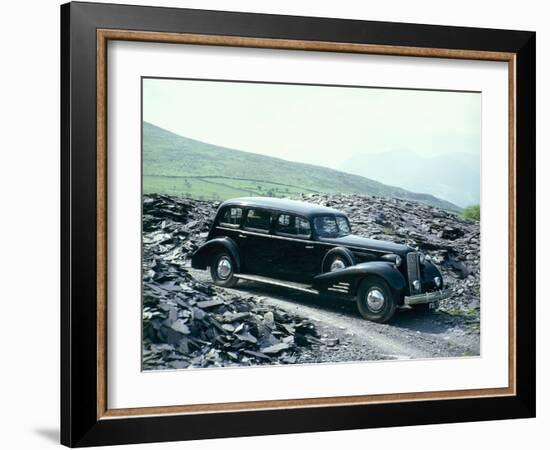 A 1937 Cadillac V16 Sedan, Photographed Among Piles of Slate-null-Framed Photographic Print