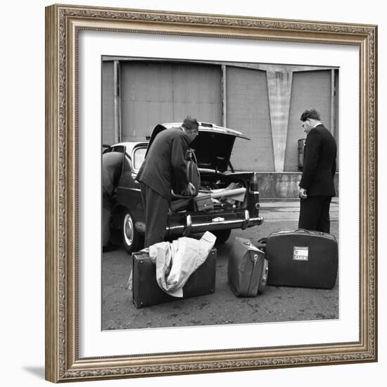 A 1961 Austin Westminster Being Loaded with Luggage on Amsterdam Docks, Netherlands 1963-Michael Walters-Framed Photographic Print