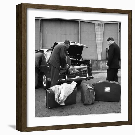 A 1961 Austin Westminster Being Loaded with Luggage on Amsterdam Docks, Netherlands 1963-Michael Walters-Framed Photographic Print