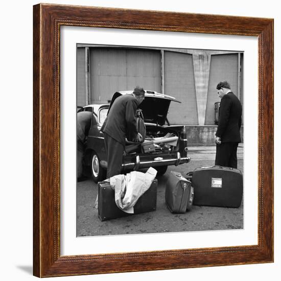 A 1961 Austin Westminster Being Loaded with Luggage on Amsterdam Docks, Netherlands 1963-Michael Walters-Framed Photographic Print