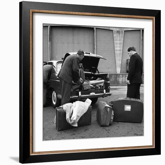 A 1961 Austin Westminster Being Loaded with Luggage on Amsterdam Docks, Netherlands 1963-Michael Walters-Framed Photographic Print