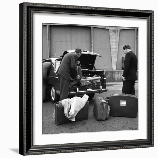 A 1961 Austin Westminster Being Loaded with Luggage on Amsterdam Docks, Netherlands 1963-Michael Walters-Framed Photographic Print