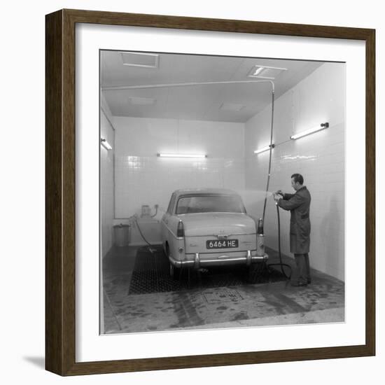 A 1961 Austin Westminster in a Car Wash, Grimsby, 1965-Michael Walters-Framed Photographic Print