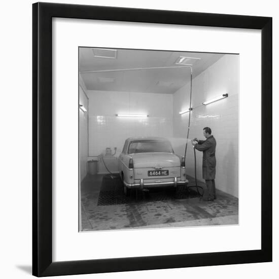 A 1961 Austin Westminster in a Car Wash, Grimsby, 1965-Michael Walters-Framed Photographic Print